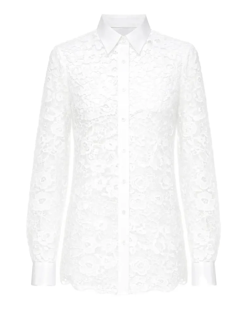 Vivetta Kordelspitzen-Hemd mit Blumen - Weiß Weiß