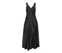 Wickelkleid mit Spitzenbesatz - Schwarz