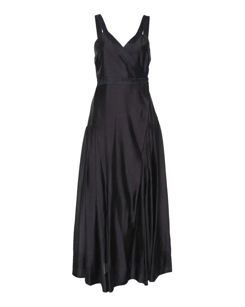 Blumarine Wickelkleid mit Spitzenbesatz - Schwarz Schwarz