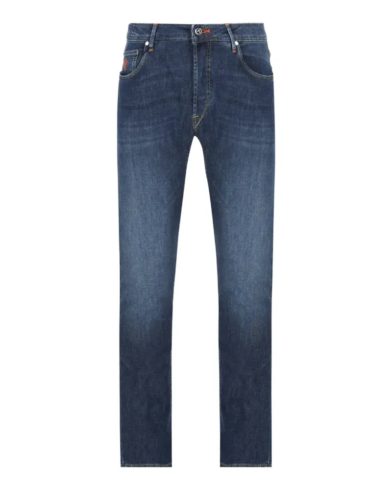 Hand Picked Ravello logo-patch jeans - Blau Blau