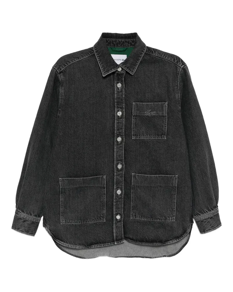 Lacoste Jacke mit Logo-Stickerei - Schwarz Schwarz