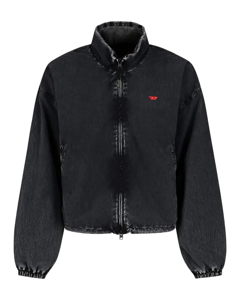 Diesel windbreaker jacket in acid-wash Taslan - Blau Blau