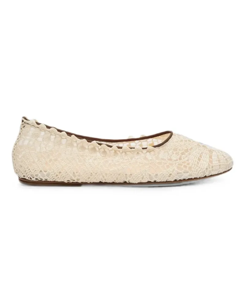 Magda Butrym crochet-knit round-toe ballet flats - Nude Nude