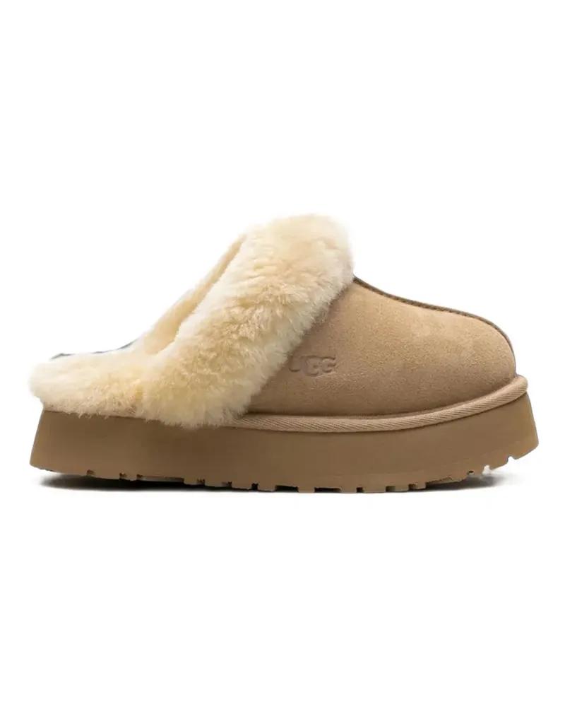 UGG Disquette Plateau-Mules aus Shearling - Nude Nude