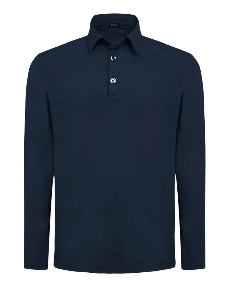 Kiton Langärmeliges Poloshirt - Blau Blau