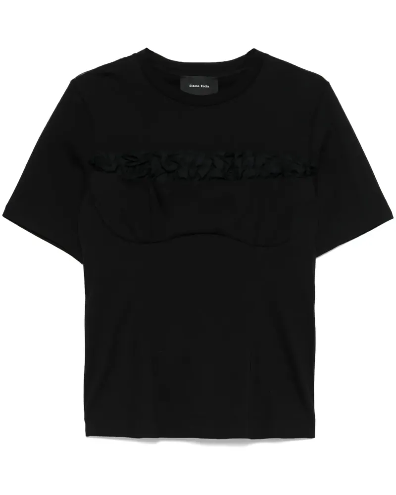 Simone Rocha Balconette T-Shirt - Schwarz Schwarz