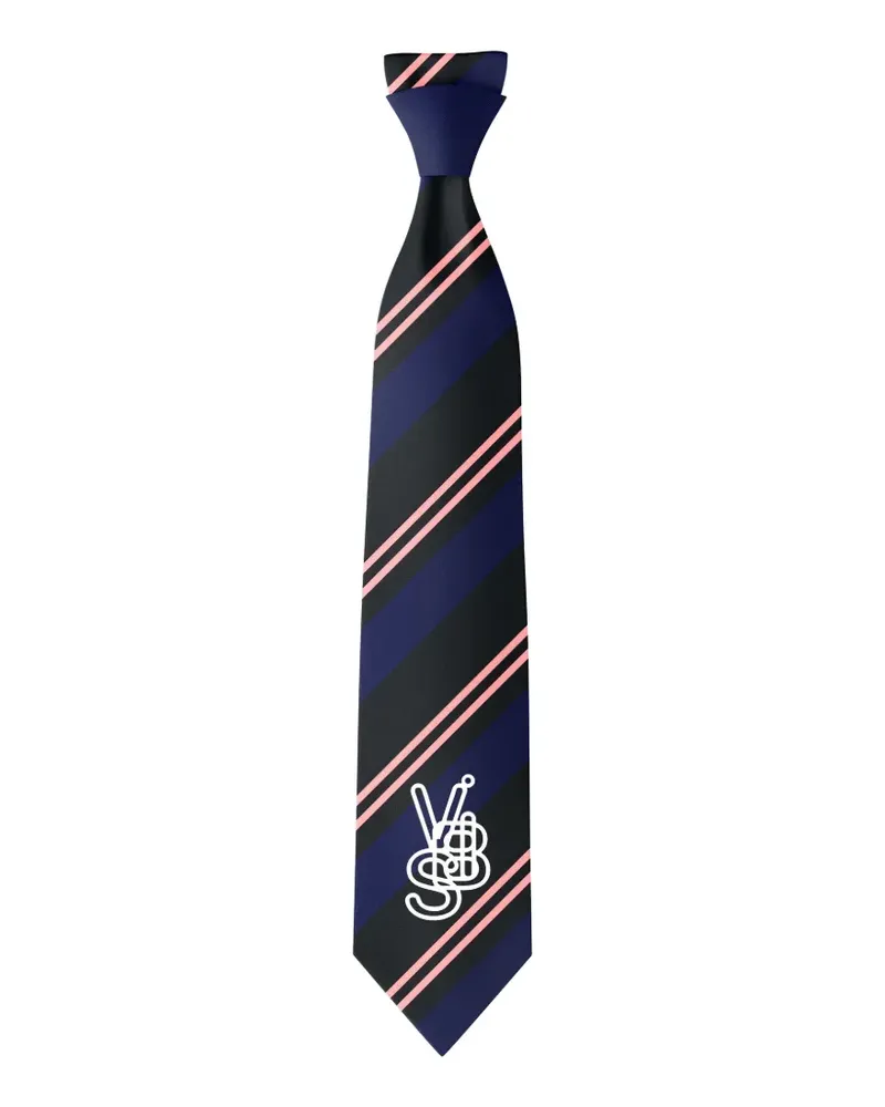Henrik Vibskov striped logo-embroidered tie - Blau Blau