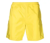 Badeshorts mit Logo-Schild - Gelb