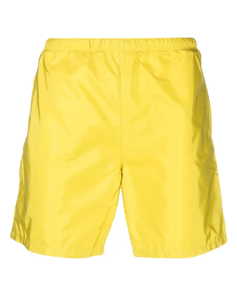 Prada Badeshorts mit Logo-Schild - Gelb Gelb