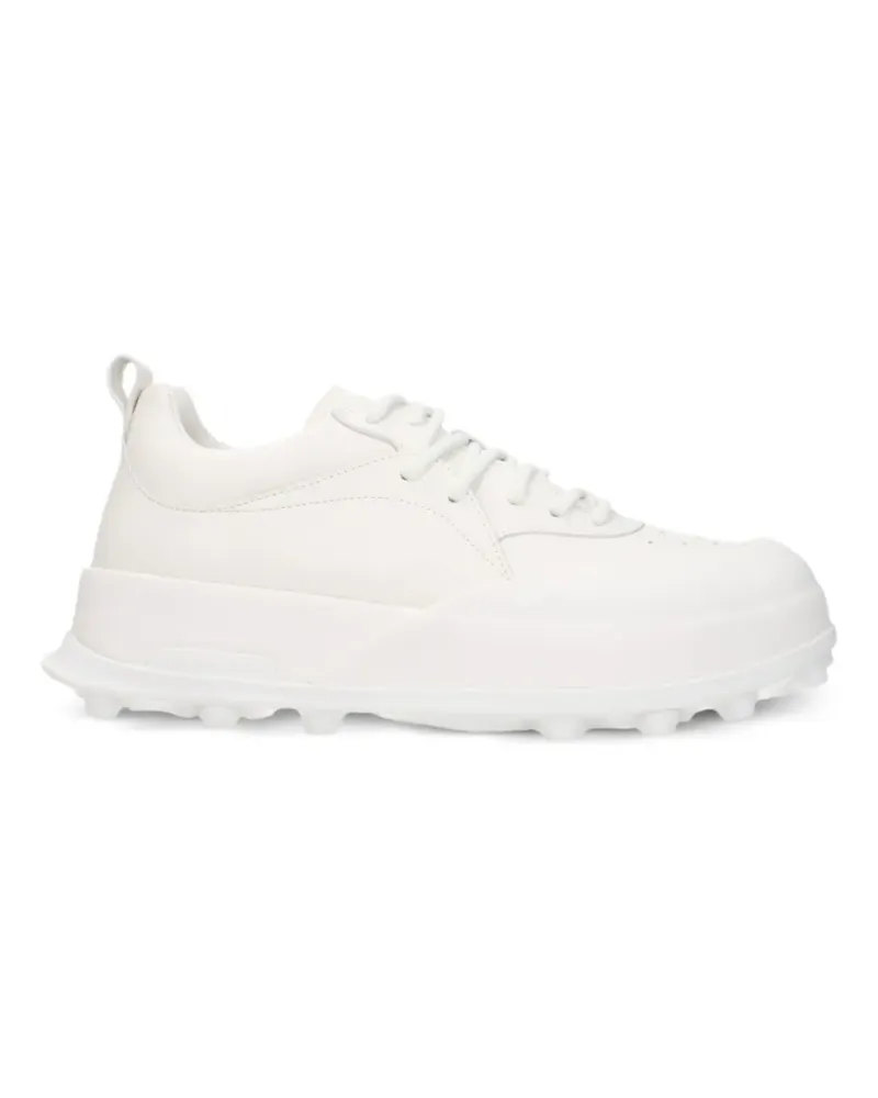 Jil Sander Orb lace-up leather sneakers - Weiß Weiß