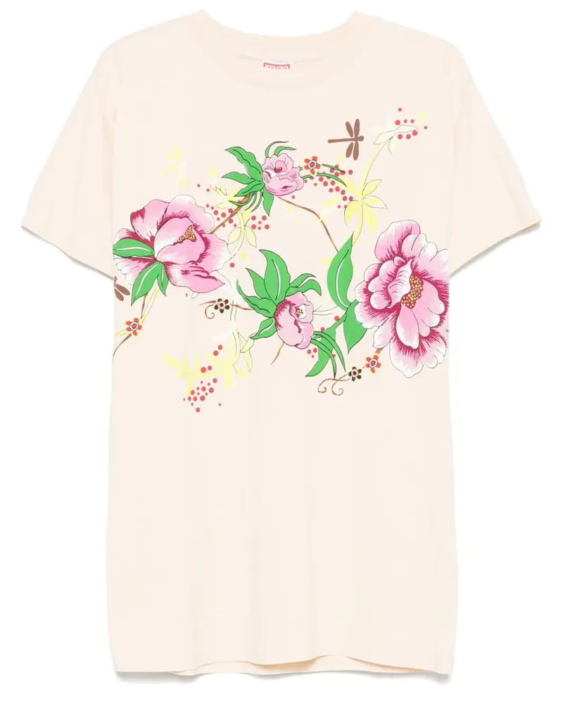 Kenzo Peonies Minikleid - Nude Nude