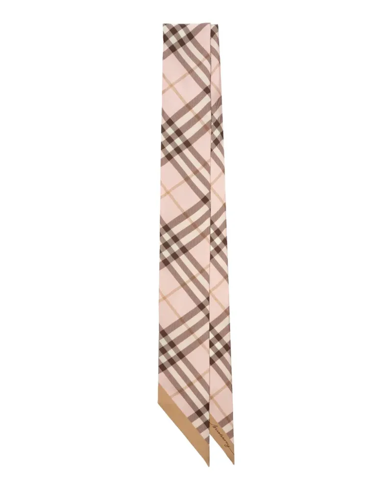 Burberry skinny contrast-Check silk scarf - Rosa Rosa