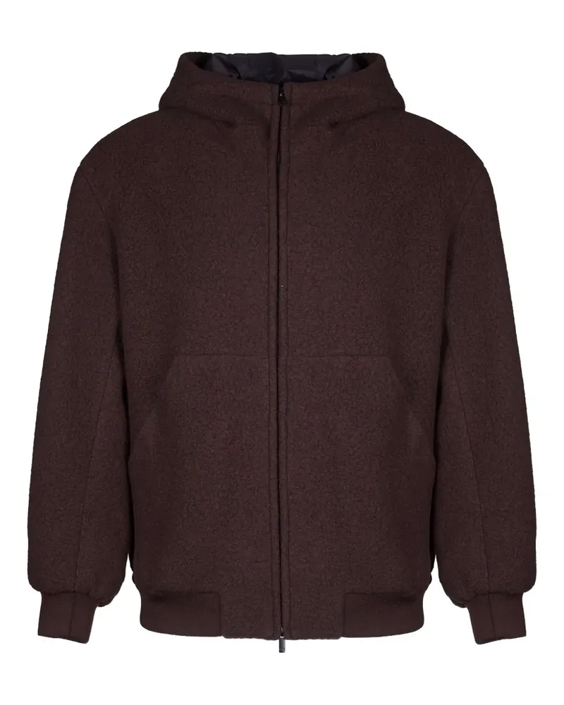 Hevò Japigia hooded zip-up jacket - Braun Braun