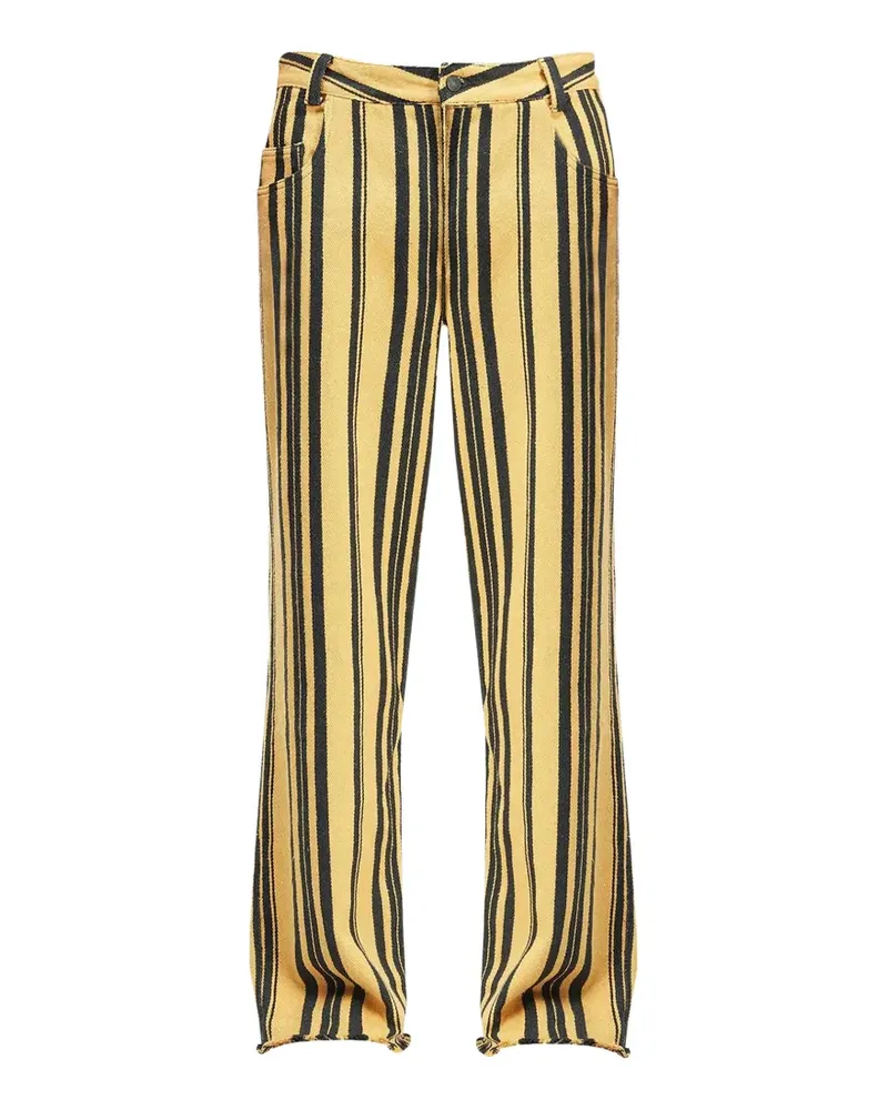 Osklen vertical-stripe trousers - Gelb Gelb