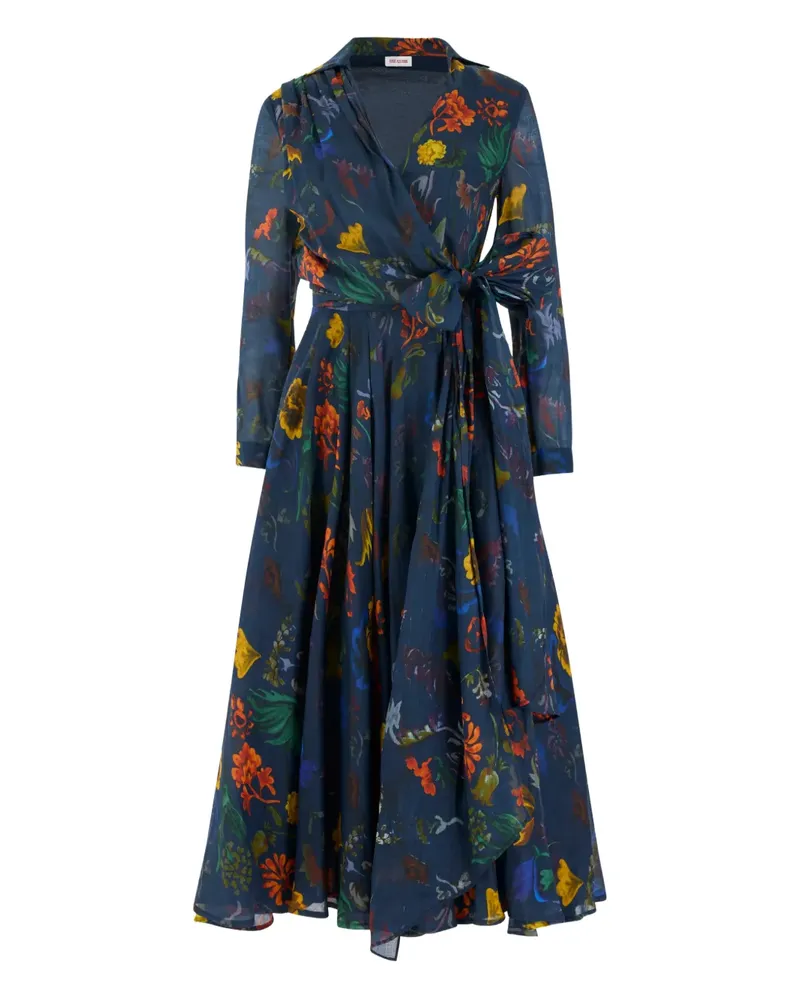 Rosie Assoulin Sash Yay! long-sleeved midi dress - Blau Blau