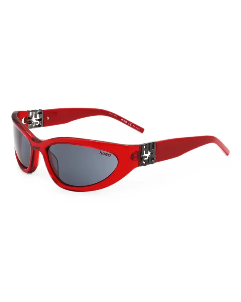 HUGO BOSS Brille aus rotem Azetat mit 3D-Monogramm Rot