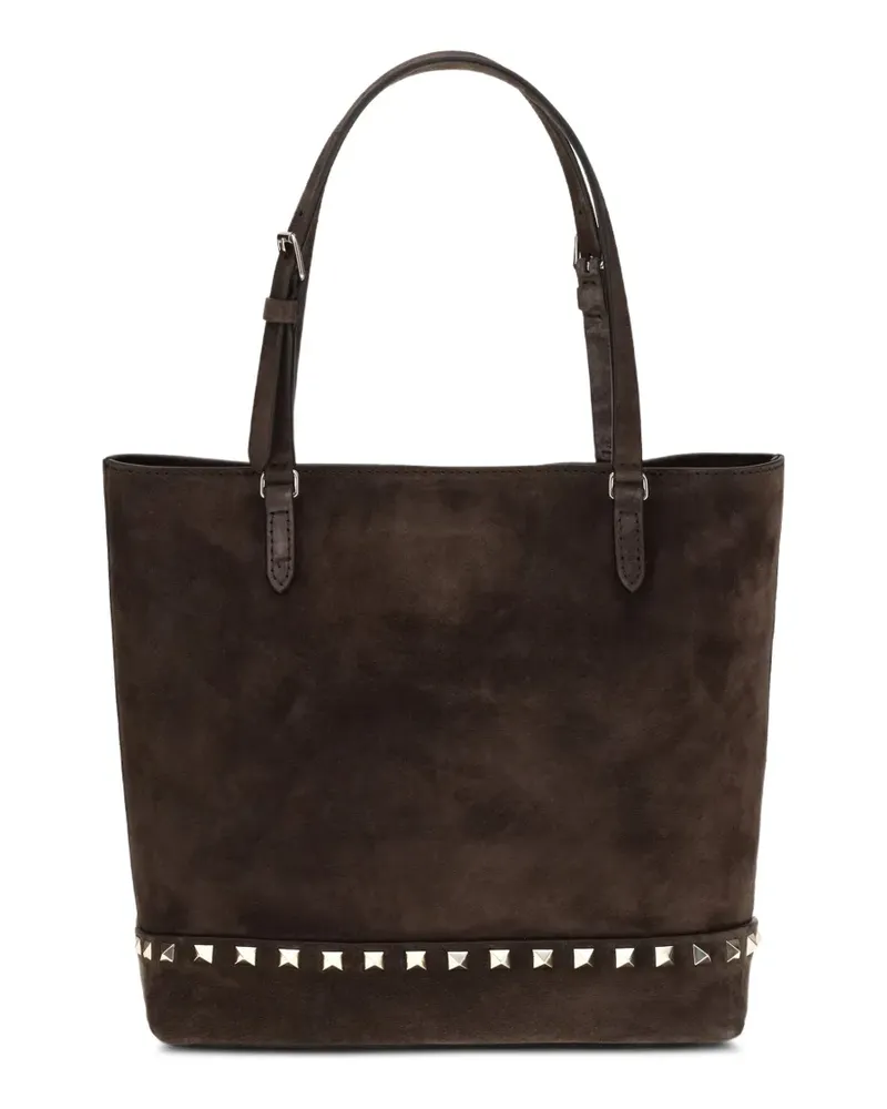 Valentino Garavani Kleine Rockstud Tote Bag aus Wildleder - Braun Braun