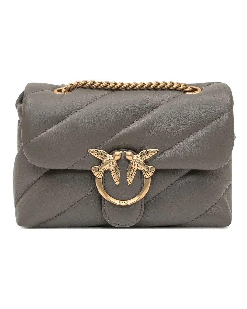 Pinko Love Schultertasche mit Logo - Grau Grau
