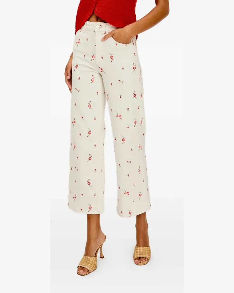 RAILS Getty floral-print cropped trousers - Nude Nude