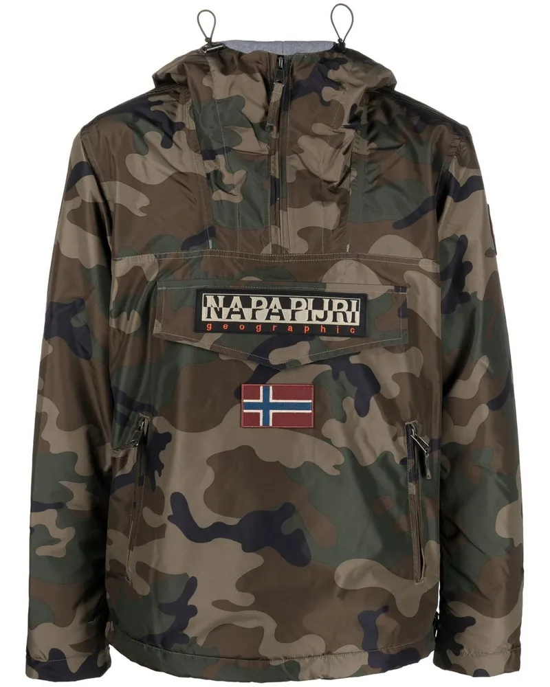 Napapijri Jacke mit Camouflage-Print Grün