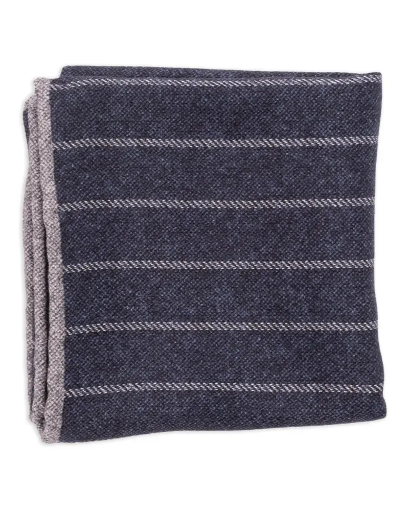 Brunello Cucinelli pinstriped silk pocket square - Blau Blau