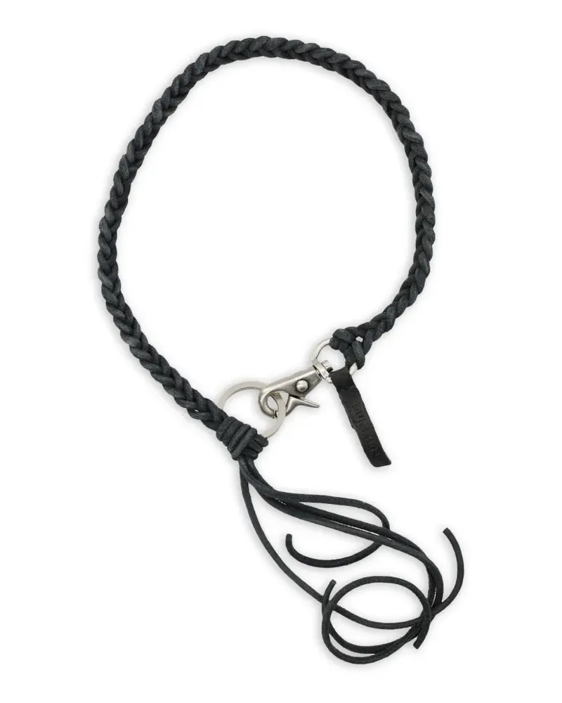 Our Legacy Ladon braided leather key chain - Schwarz Schwarz
