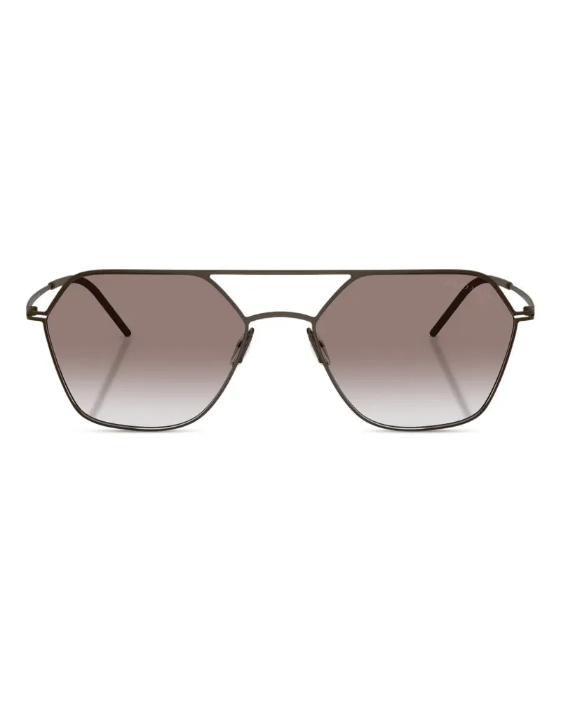 Giorgio Armani Sonnenbrille mit geometrischem Gestell - Braun Braun