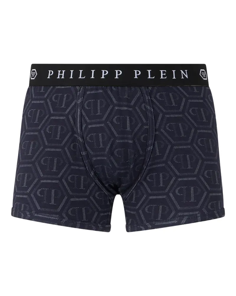 Philipp Plein Boxershorts mit Monogramm - Blau Blau
