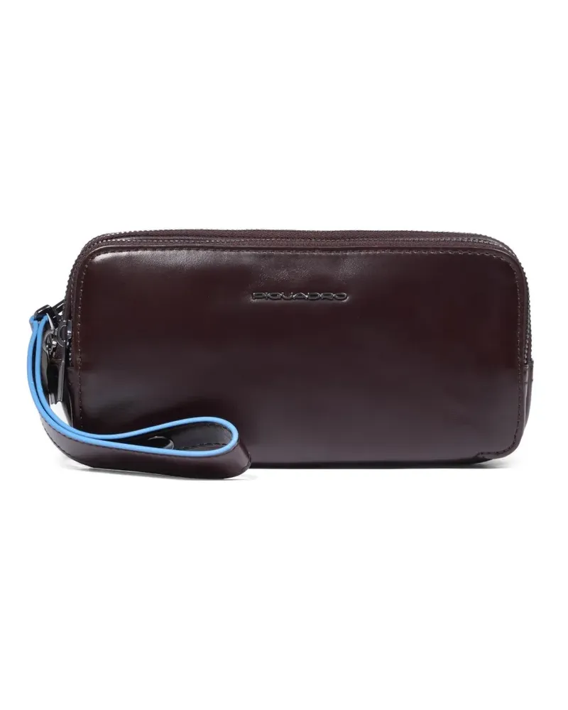 Piquadro three-dividers leather clutch - Braun Braun