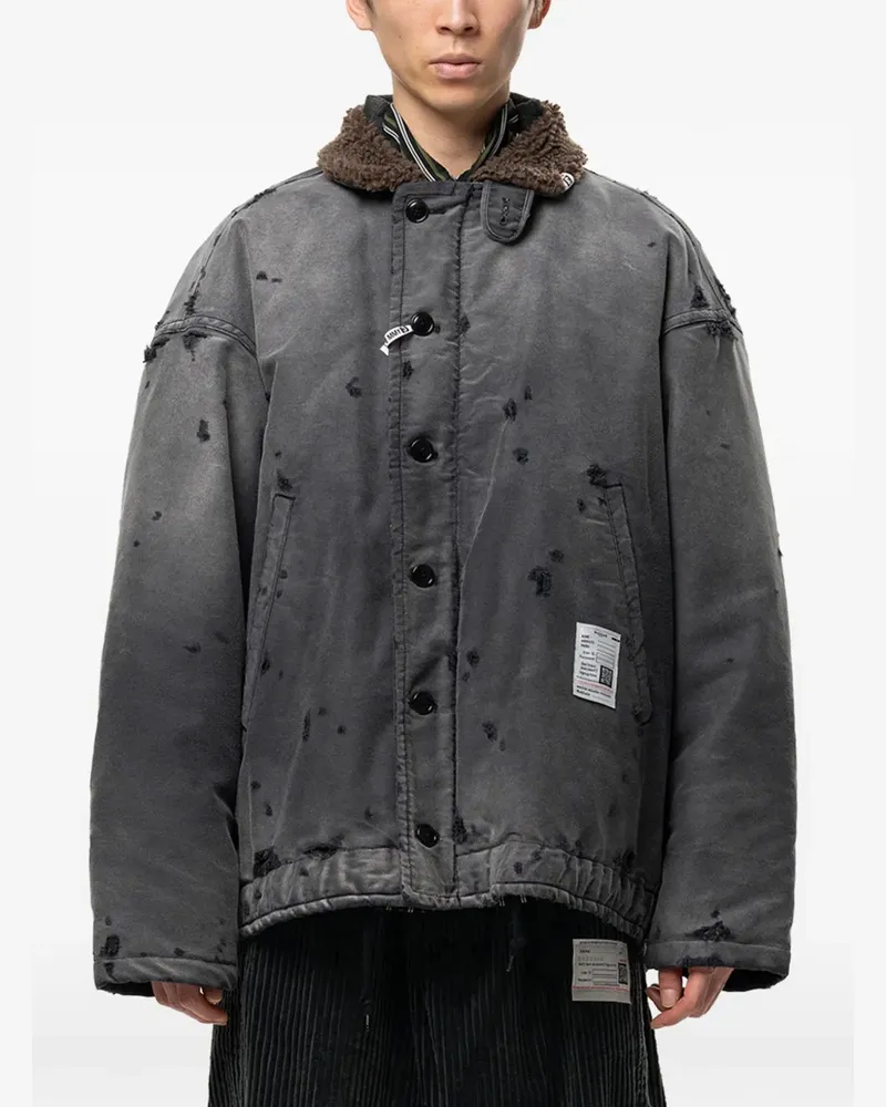 MIHARAYASUHIRO Ausgeblichene Sun Like Military-Jacke - Grau Grau
