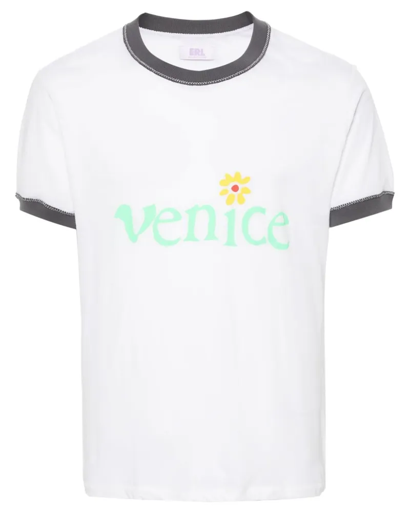 ERL T-Shirt mit Slogan-Print - Weiß Weiß