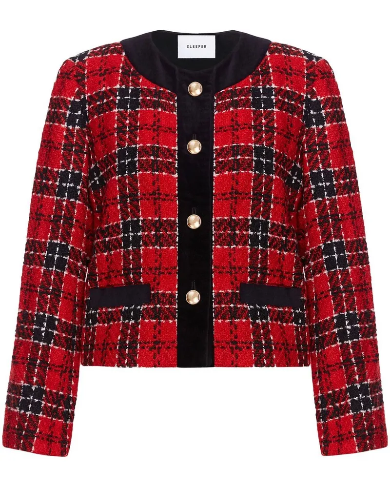 SLEEPER Manhattan Tweed-Jacke - Rot Rot
