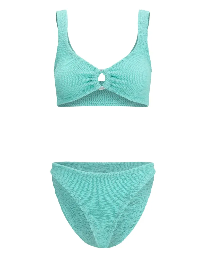 Hunza G Strukturierter Julia Bikini mit Ringdetail - Blau Blau
