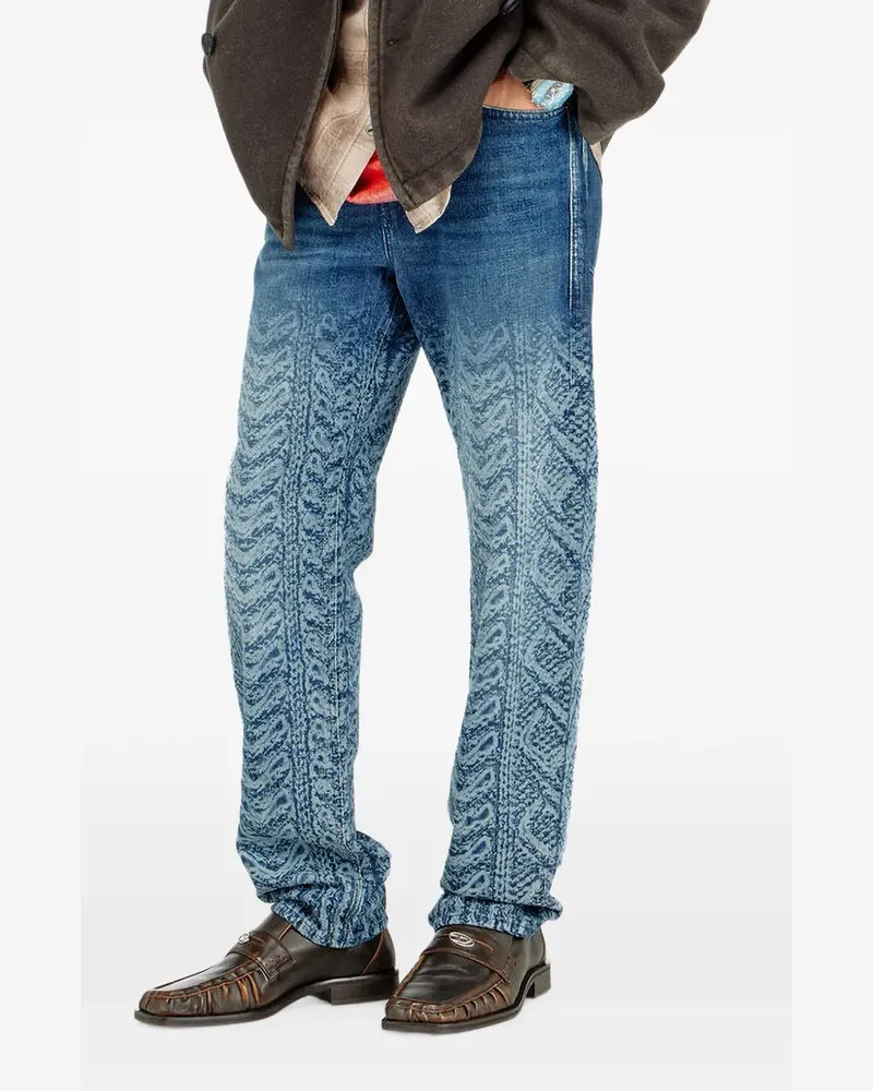 Diesel 2024 D-Macs-S8 Jeans mit Zopfmuster - Blau Blau