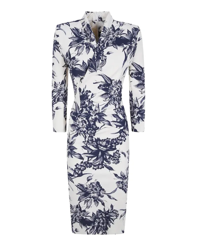 Chiara Boni Demei Midikleid mit Blumenprint - Weiß Weiß