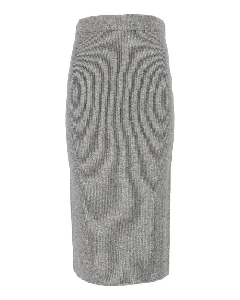 Max Mara Gerippter Midirock - Grau Grau
