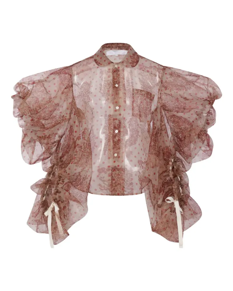 Comme des Garçons patterned ruffled shirt - Nude Nude