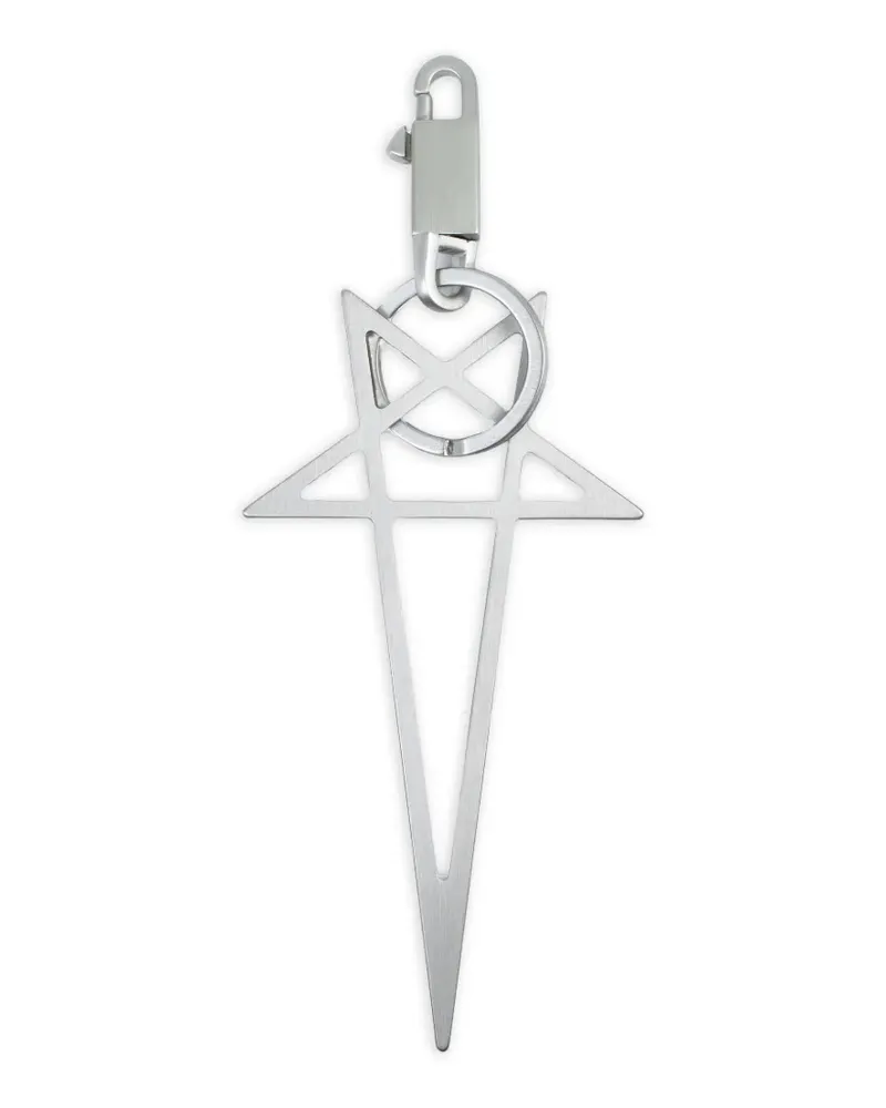 Rick Owens Temple Big Schlüsselanhänger mit Pentagramm - Silber Silber