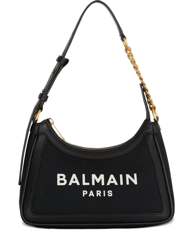 Balmain B-Army Schultertasche mit Logo-Schild - Schwarz Schwarz