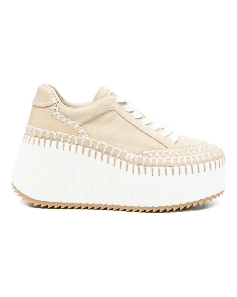 Chloé Nama wedge sneakers - Nude Nude