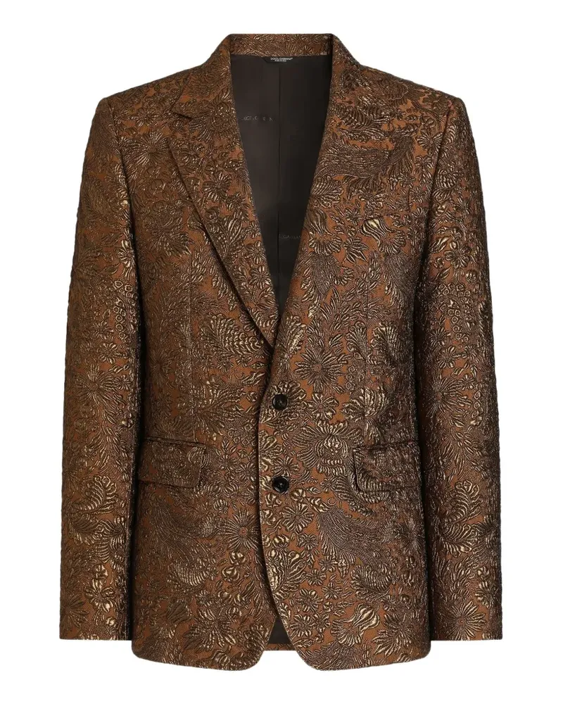 Dolce & Gabbana Leichte Sicilia Jacke aus Brokat - Braun Braun
