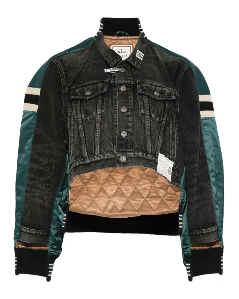 MIHARAYASUHIRO hybrid embroidered cropped jacket - Grün Grün
