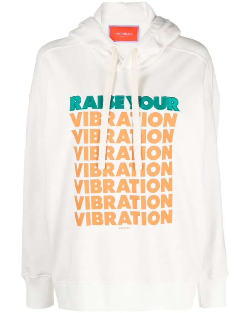 La DoubleJ Hoodie mit Slogan-Print - Weiß Weiß