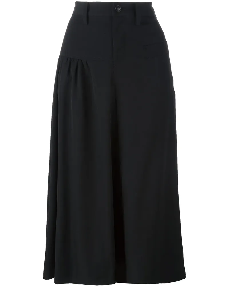 Yohji Yamamoto Drapierter Rock mit hohem Bund - Schwarz Schwarz