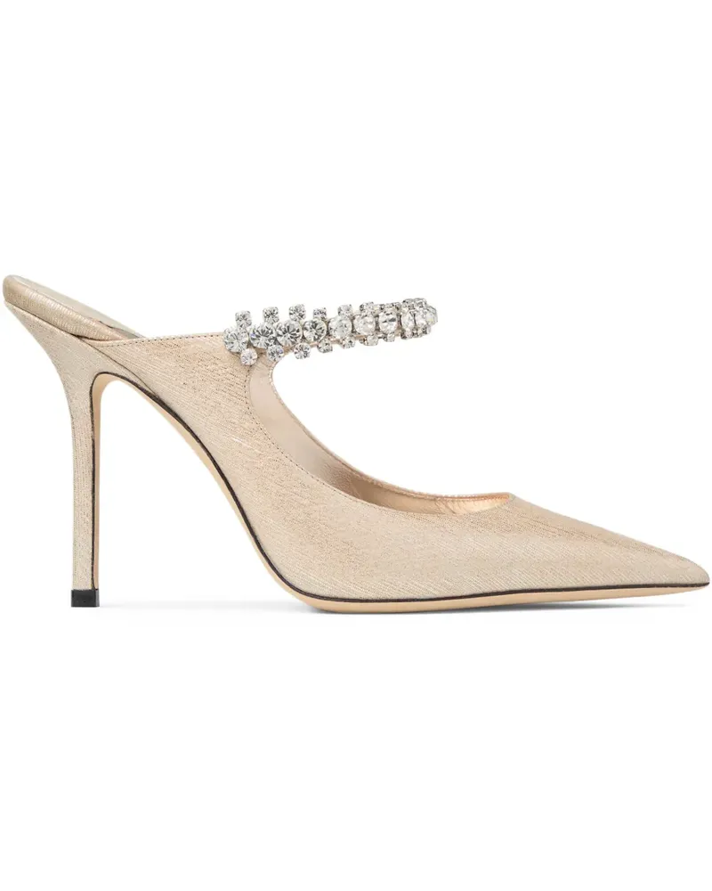 Jimmy Choo Mules mit Kristallen 100mm - Gold Gold