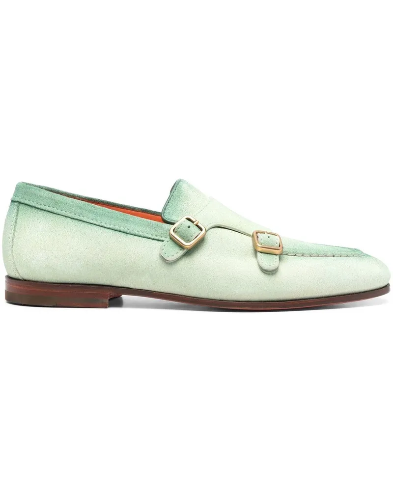 Santoni Monk-Schuhe aus Wildleder - Grün Grün