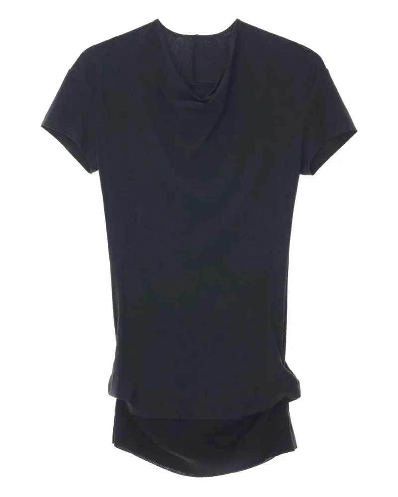 Paloma Wool Oberteil aus Raffiabast mit Wasserfallkragen - Grau Grau