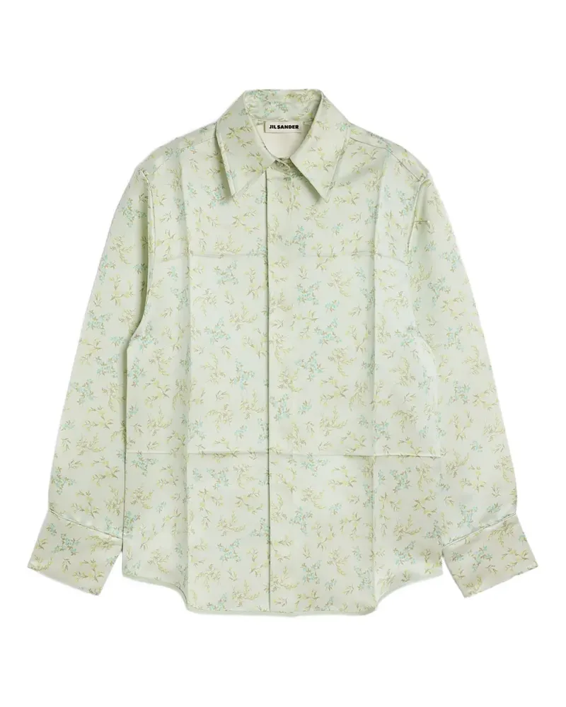 Jil Sander Hemd mit Blumen-Print - Grün Grün