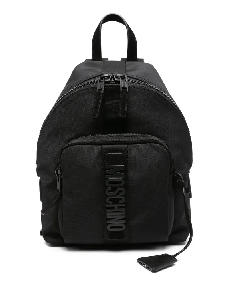 Moschino Rucksack mit Logo-Schild - Schwarz Schwarz