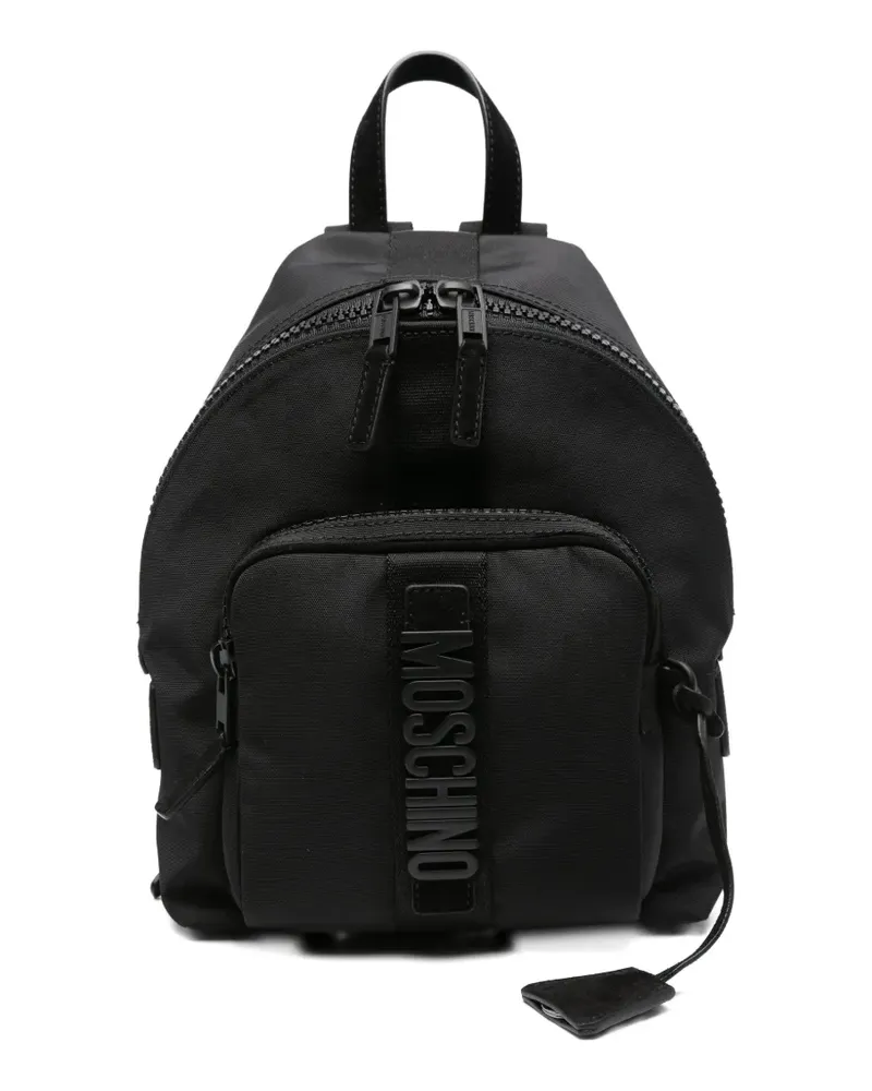 Moschino Rucksack mit Logo-Schild - Schwarz Schwarz